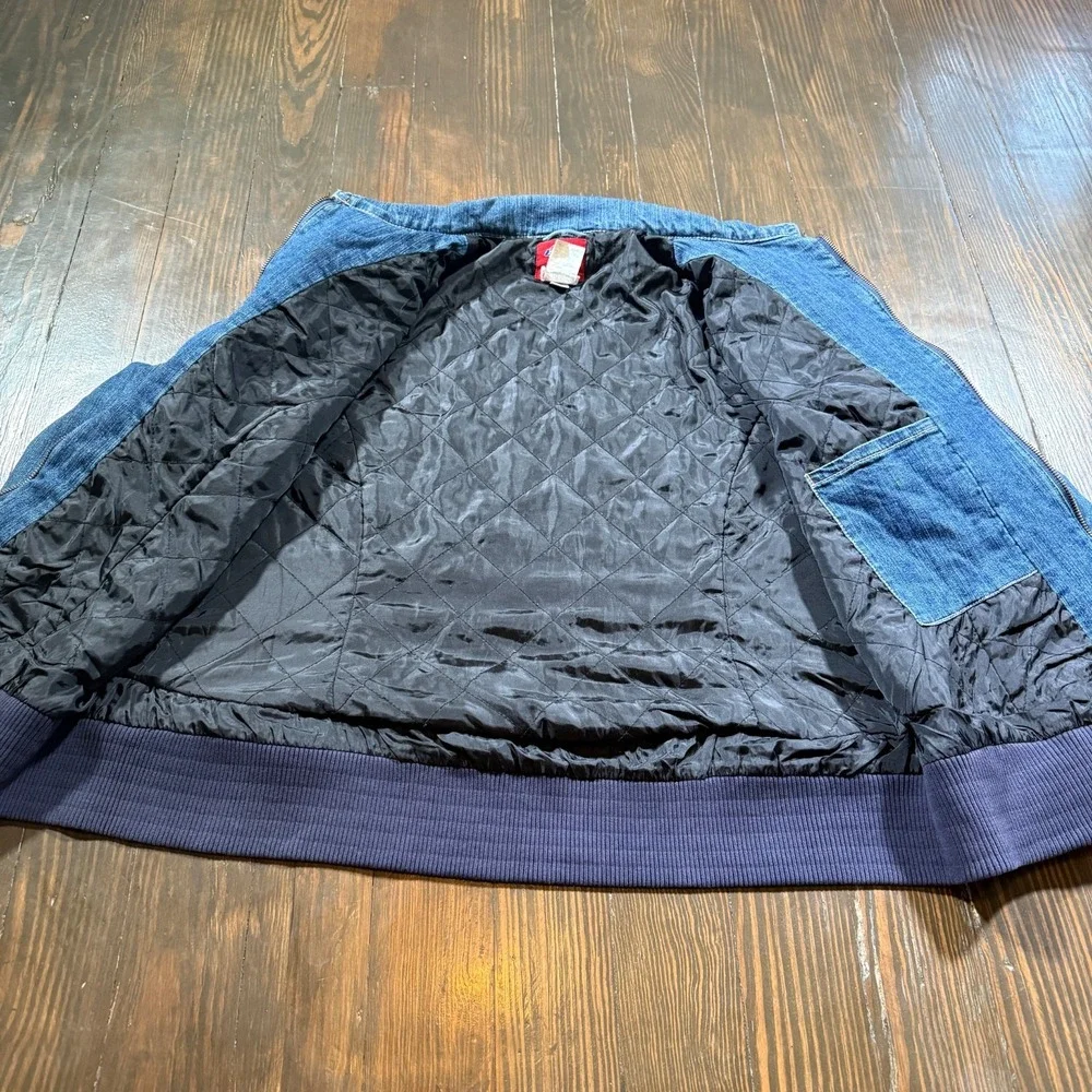 Vintage Dickies Jacket‎ Womens XL Blue Denim Trucker Jean Insulated Y2K Chore